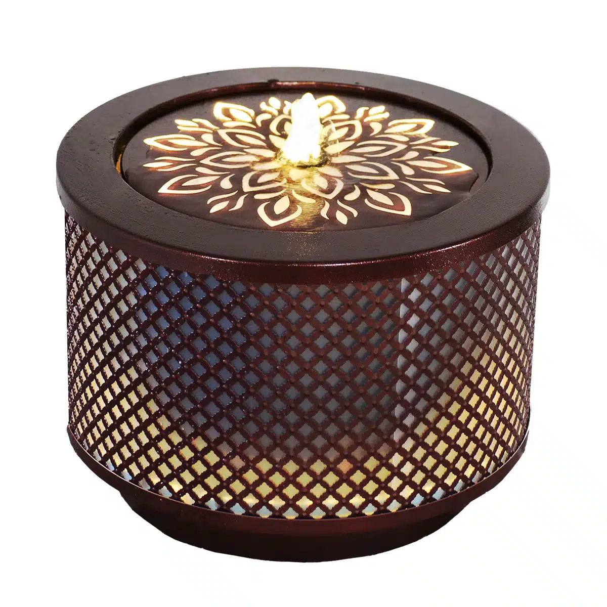Repeating Diamond Cylinder Iron Outdoor Water Fountain