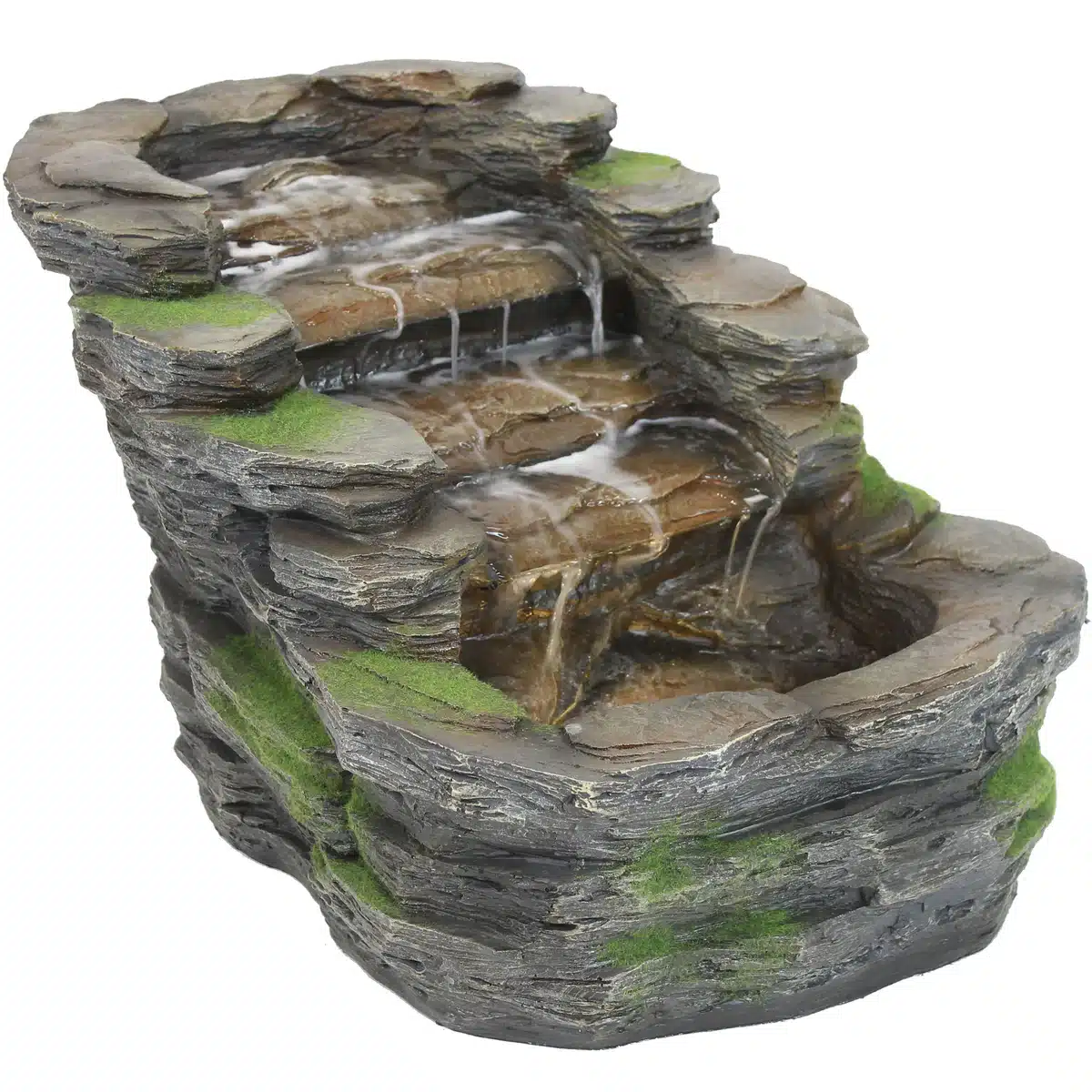 Shale Falls Outdoor Fountain with LED Lights