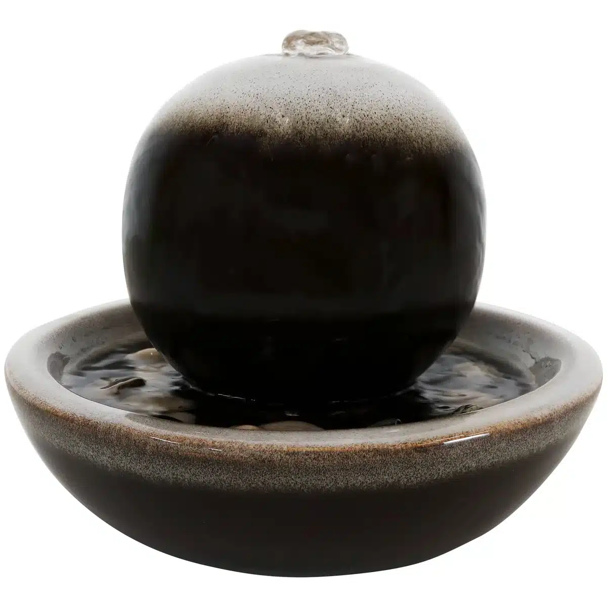 Ceramic Tabletop Water Fountain with Modern Orb Design