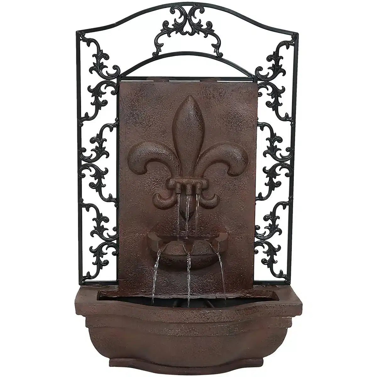 French Lily Outdoor Wall Fountain with Submersible Pump