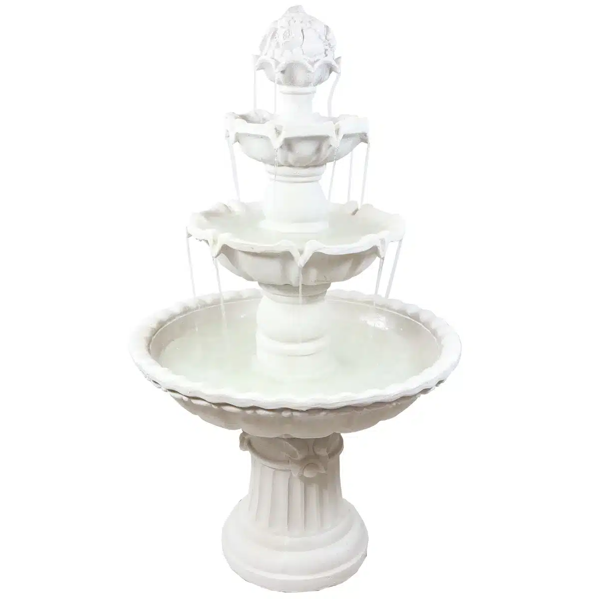 3-Tier Outdoor Water Fountain with Fruit Top