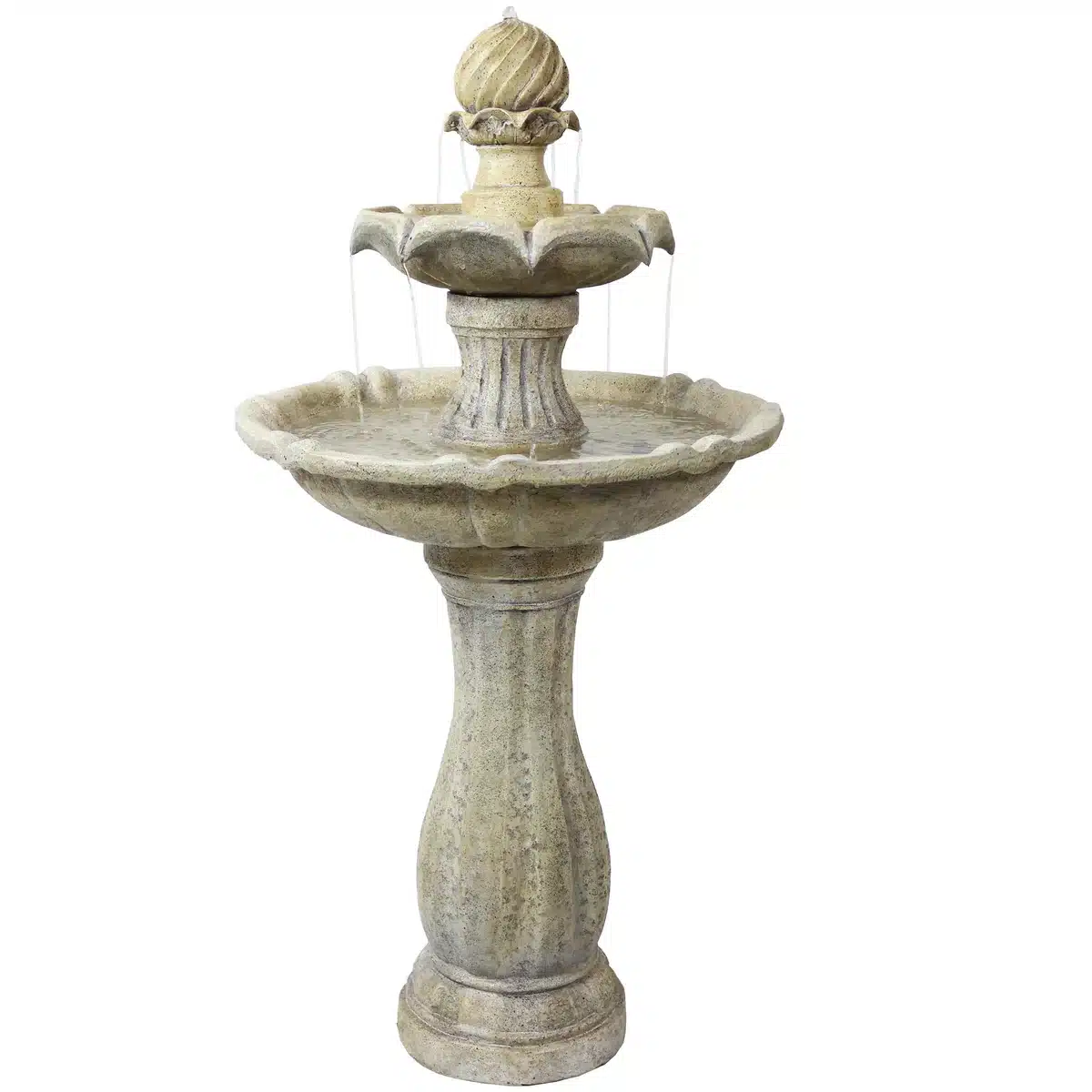 45″ 2-Tier Arcade Solar Outdoor Water Fountain with LED