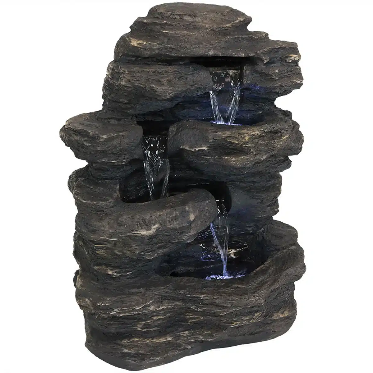 Rock Falls Outdoor Waterfall Fountain with LED Lights